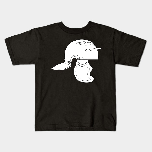 White Imperial Roman Helmet (Galea) Kids T-Shirt by PabloDeChenez